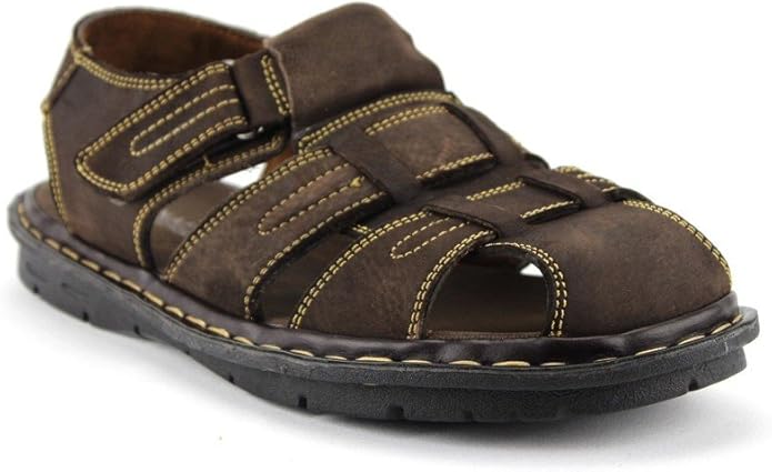 Mens Nubuck Leather Closed Toe Sandals Summer Trail Shoes Brown Sizes 7-11 | eBay
