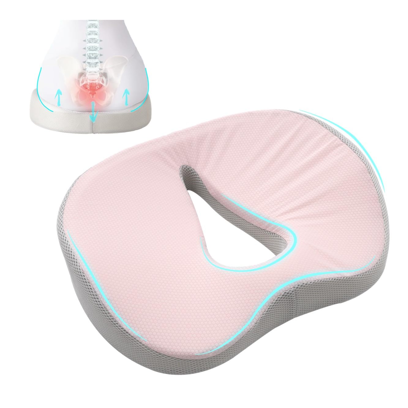 Photo 1 of Plus Size XL Tailbone Pain Relief Cushion, Extra Large Seat Cushion for Tailbone Pain Relief, Ideal as Hemorrhoid Pillow & Donut Pillow for Tailbone Pain