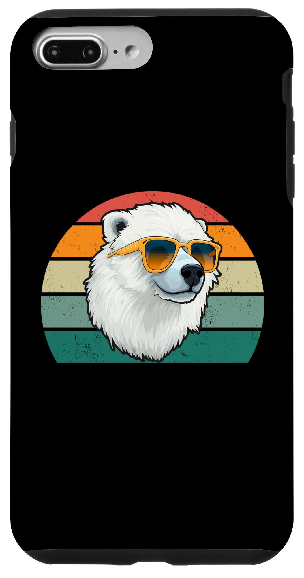 iPhone 7 Plus/8 Plus Cool Polar Bear In Sunglasses - Vintage Funny Bear Lover Case