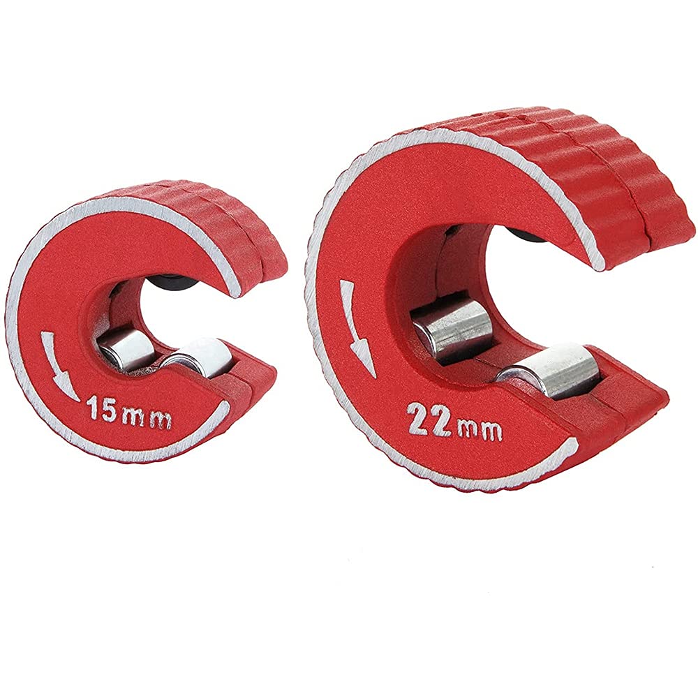 Souhgaue 2PCS 15mm & 22mm Copper Pipe Cutter Mini Auto Pipe Slice Tool Zinc Alloy Tube Cutter for Cutting Copper Aluminum Pipes