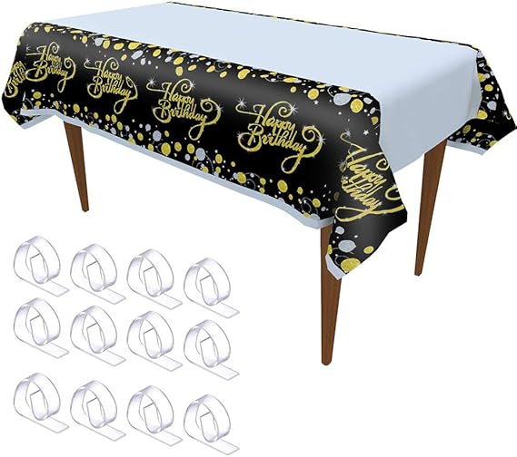 4 PCS Birthday Table Covers Disposable 20th 30th 40th 50th 60th Happy