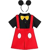 IBTOM CASTLE Gentleman First Birthday Cake Smash Outfits for Baby Boys Formal Suit Bowtie Bib Pants Ears Halloween Set