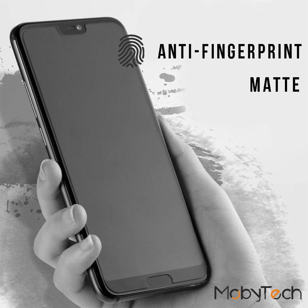 mobytech matte screen protector for oneplus 6t (better protection than tempered glass) full screen coverage (except edges) transparent