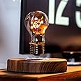 MOOCCI Levitating Bulb Lamp Magnetic Floating Light Desk Lamp Night Light, 360 Degree Wireless Automatic Rotating Light for Gifts Home Office Decor Desk Tech Toys (Round-Arrow Heart Bulb)
