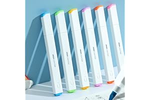 M&G 6 Pcs Aesthetic Cute Pastel Highlighters, Assorted Colors, No Bleed Bible Highlighters, Dry Quick With Soft Chisel Tip Highlighters, Easy to Hold, for Journal, School Supplies, Office, Bible