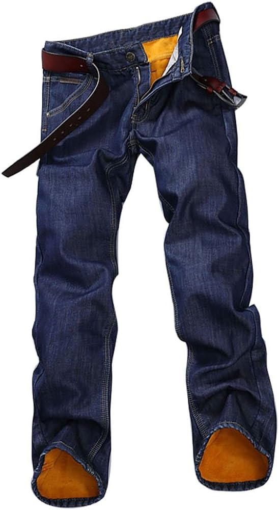 men's relaxed fit fleece lined jeans