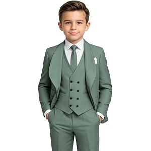 3 Piece Boys Suit Set Formal Lapel Tuxedo Suits Homecoming Suit KM2