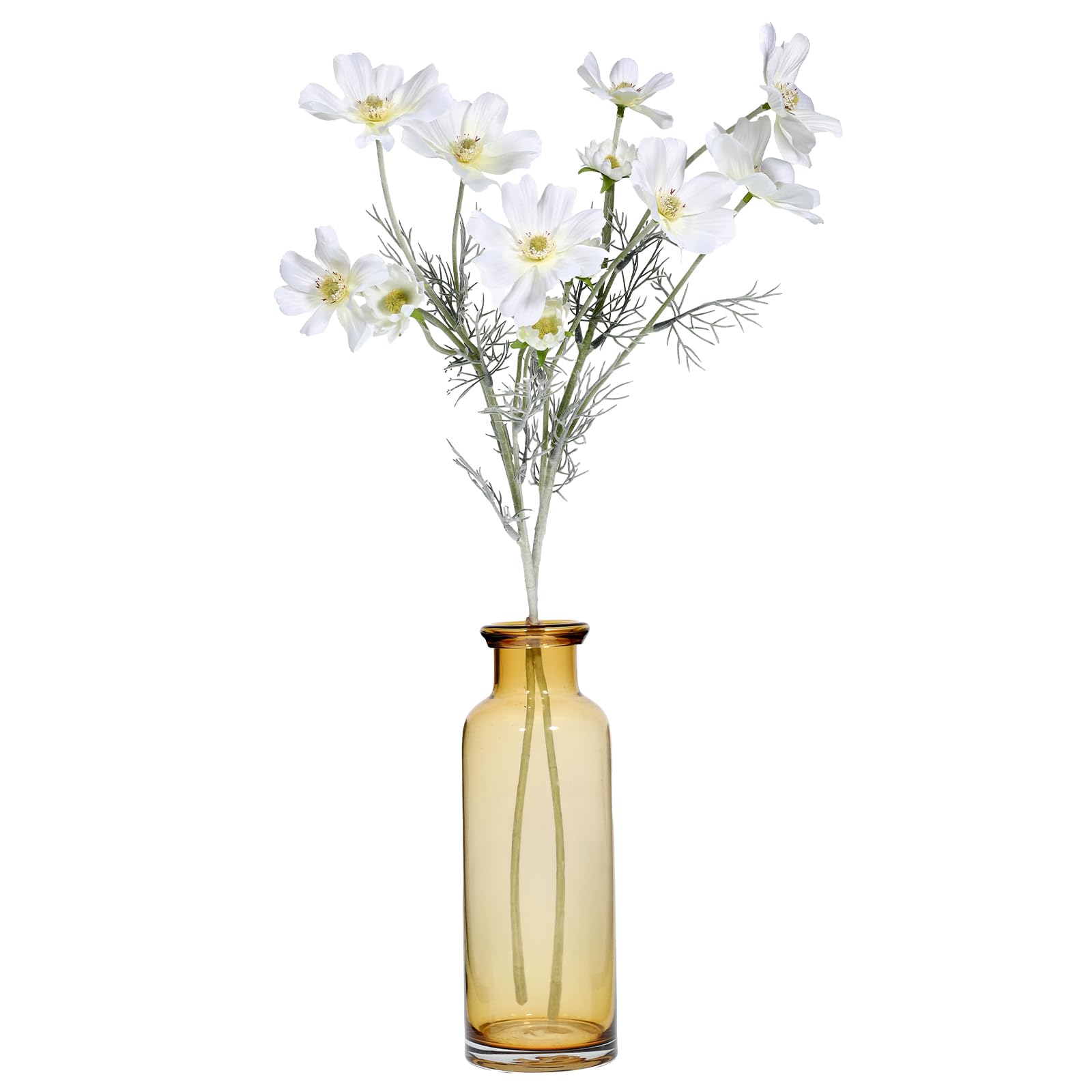 Photo 1 of 2 Pack Cosmos Silk Flowers 23.6'' White Artificial Fake Flowers Plants Plastic Floral Table Centerpieces Artificial Wild Flower Arrangements Wedding Bouquets Decorations for Home Party Wedding Table D