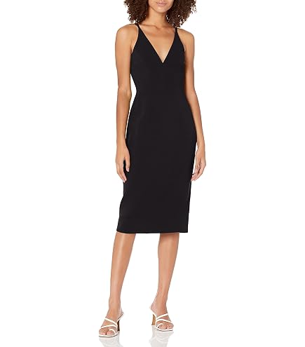 Dress the Population Womens Nicole Sweetheart Neck Bodycon Midi Dress, Bright Fuchsia, XX-Small US : Clothing, Shoes & Jewelry