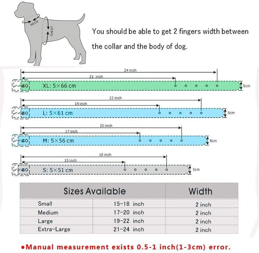 haoyueer Sharp Spiked Studded Dog Collar 2 Inch Width Stylish Leather Dog Collars for Medium & Large Dogs Pitbull,Labrador,Boxer Rottweiler German Shepherd … (S - Image 5