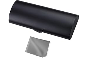 Eyglajdd Lightweight Metal Aluminum Hard Shell Glasses Case with Microfiber Cleaning Cloth