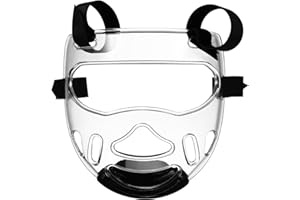 PACKOVE Taekwondo Helmet Sparring Face Guard Tempered Plastic Detachable Face Cover for Martial Arts