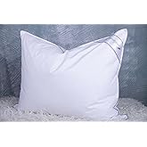 Eastwarmth Goose Feathers Down Pillows for Sleeping, Hotel Collection Bed Pillow with Grey Piping Standard Size (20X26IN) 1 Pack