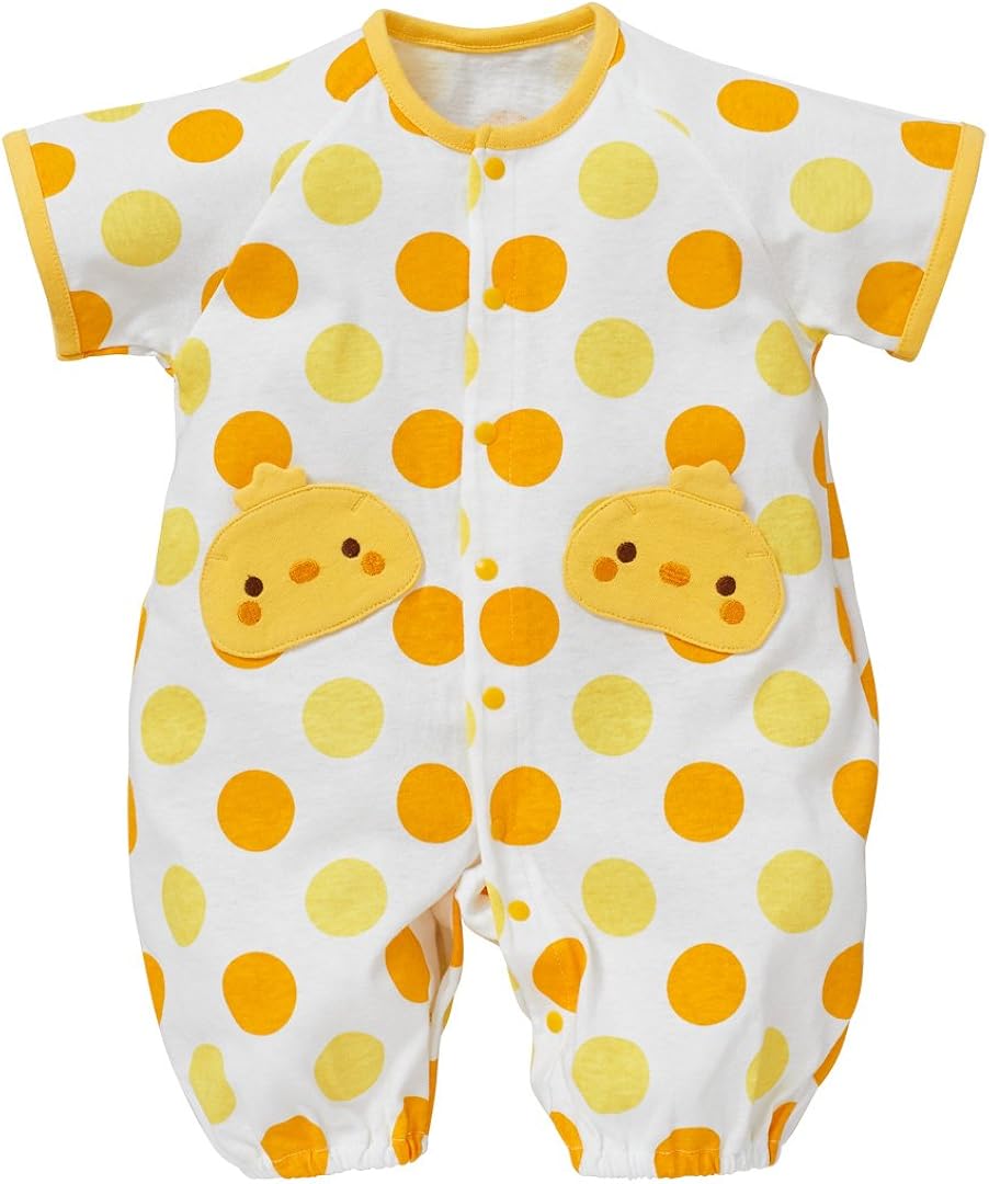 Amazon Co Jp 西松屋 Efd Sheeting Short Sleeve Konbidoresudotto Hiyoko Panda Newborn 50 60 Cm Yelow Clothing Accessories