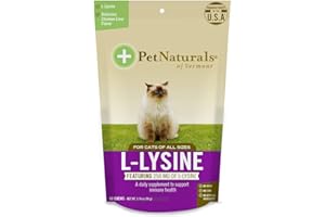 Pack of 3 x Pet Naturals of Vermont L-Lysine for Cats Chicken Liver - 60 Chewables