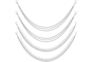 CRAFTYMELODY 4Pcs Shoe Decoration Chain Three Layer Boot Strap Chains with Plastic Pearl Bead Shoe Charms 2 Style Metal Chain