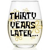 Ymzkpoa Funny 30th Stemless Wine Glass Birthday Gifts for Women Her Wife Friends,Thirty Years Later,30 Year Old Birthday Decoration for Her Him Men Daughter, Party Supplies -50