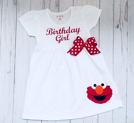 Amazon Com Elmo Birthday Dress Outfit For Girls Handmade