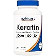 Nutricost Keratin Hydrolized Peptide Capsules - 500MG, 120 Capsules (60 Servings) - Non-GMO, Gluten-Free Formula
