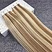 16inch 20pcs 30g Highlighted Tape in Hair Extensions Human Hair Light Brown #10 Highlights with Bleach Blonde #613 Glue in Hair Extensions Human Hair