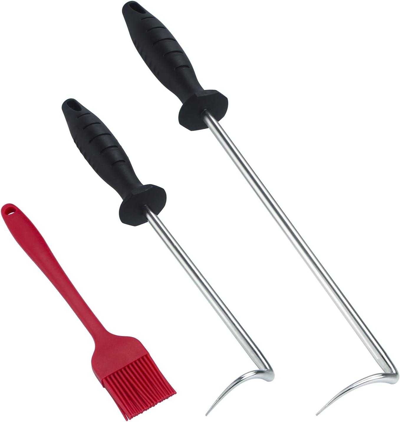 BIGSUNNY 12" Heavy Duty Meat Turner - Stainless Steel Grilling Hook With Sharp Tip