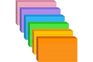 300 PCS Index Cards 3x5 Flashcards, Colored Cue Cards, Flash Cards for Studying, Lined Paper Ruled Note Cards, Colored Flashc