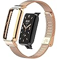 T-BLUER Compatible Xiaomi Mi Band 7 Strap, Stainless Steel Metal Replacement Band Straps Watchband Accessories for Mi Band 7 Smart Bracelet