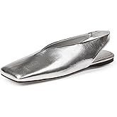 Pomoxikn Women's Slingback Flats Fashion Comfortable Casual Work Flats for Women Elegant Square Toe Shoes