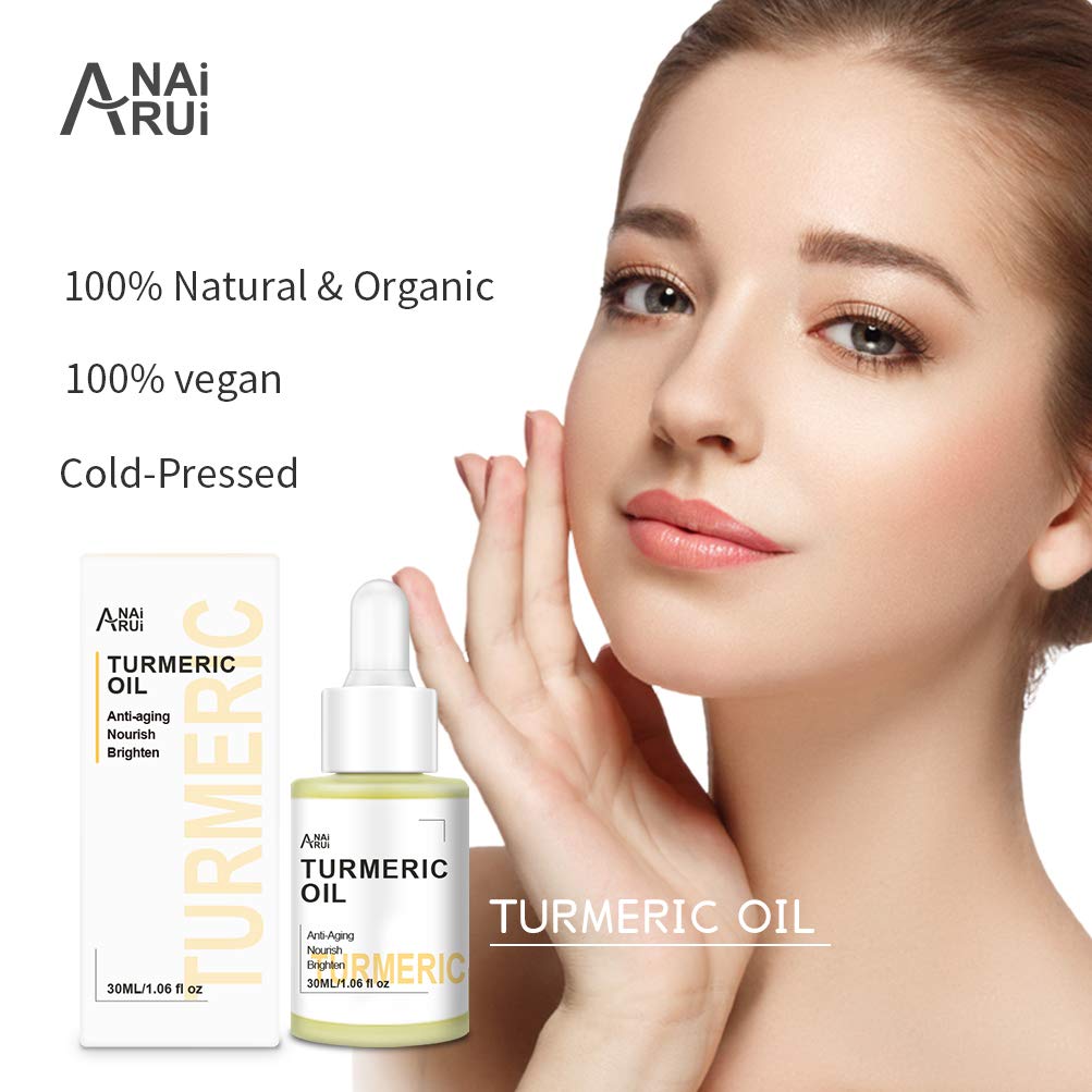 ANAIRUI Turmeric Facial Oil, Premium Anti-Aging Skin Oil, Face Moisturizer Oil, Radiant Glow Face Oil for All Skin Types, 1.06oz: Beauty