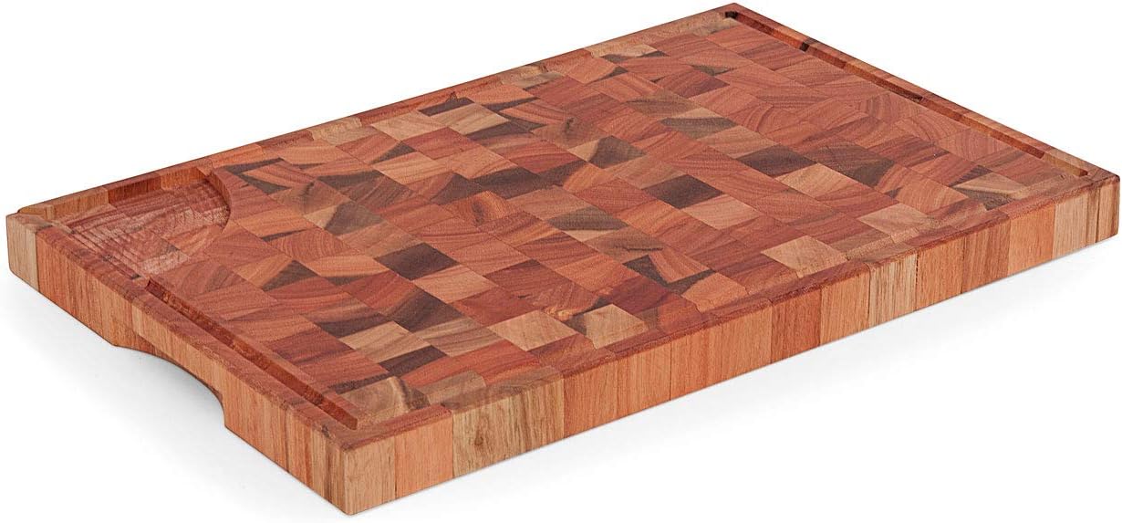 Solid Wood Cutting Board with Juice Drip Groove Solid