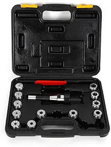 HYYKJ 12pcs 3/32"- 3/4" ER32 Spring Collet Chuck Holder 40Cr R8 Shank Wrench Spanner Clamping Workholding CNC Engraving Milling Drilling Machine Lathe Tool Set Collets + Black Storage Box