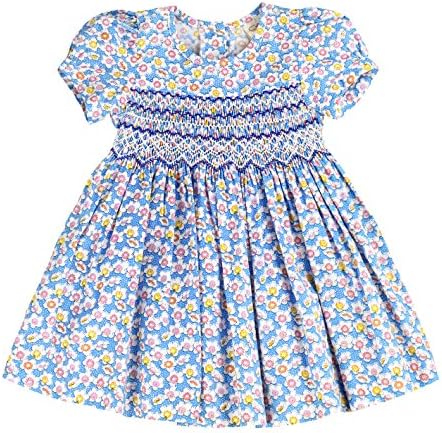 Infant and Toddlers (12M-4T) Hand Smocked Dresses | Sophie Foster's Speckled Floral Frock