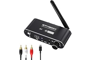 XYTEC Bluetooth 5.2 Receiver,Low Latency & HD Audio Bluetooth Receiver,Bluetooth Receiver Adapter for Home Stereo/Headphones/TV/Car/PC Bluetooth Adapter Support Optical RCA, 3.5mm,USB, 33ft Range