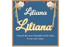 Ldurian Teacher's Day Gift Custom Name Necklace Personalized | Name Pendant Necklace Christmas Gifts | 14K Gold Dainty Name Plate Charm Necklaces Birthday Girl Jewelry Gift for Teen Girls