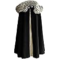 MSOrient Mens Viking Fur Shoulder Cape Brown With Fur Cloak Medieval King Cape Costume Halloween LARP Cosplay
