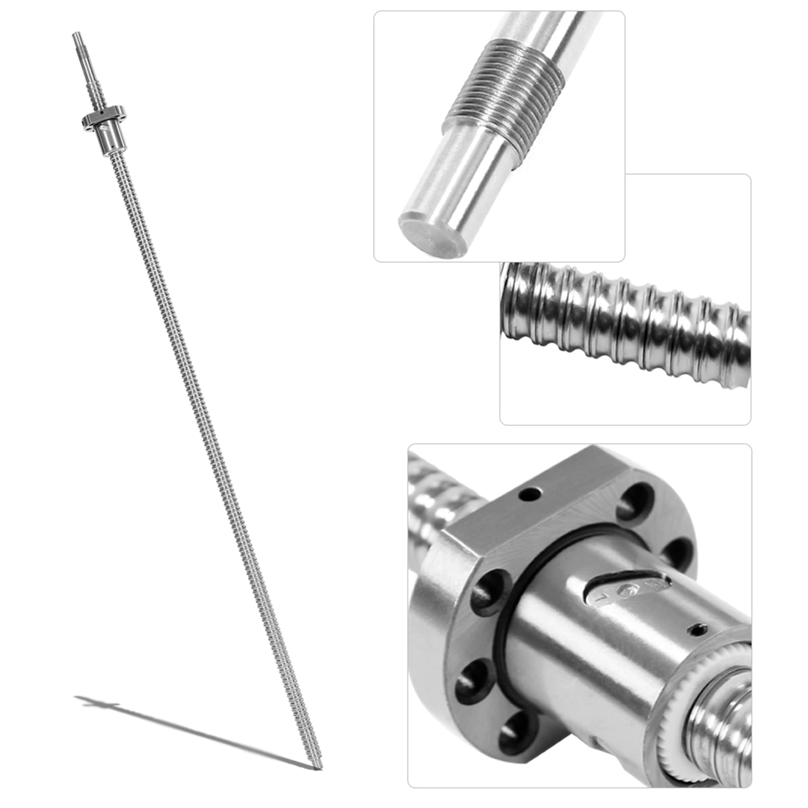 Ballscrew SFU1605, 1000mm Rolled Ballscrew Ballnut Anti-Backlash Linear Motion Ball Screw Ball Screw Actuator Ballnut Anti-Backlash without Side End Supports