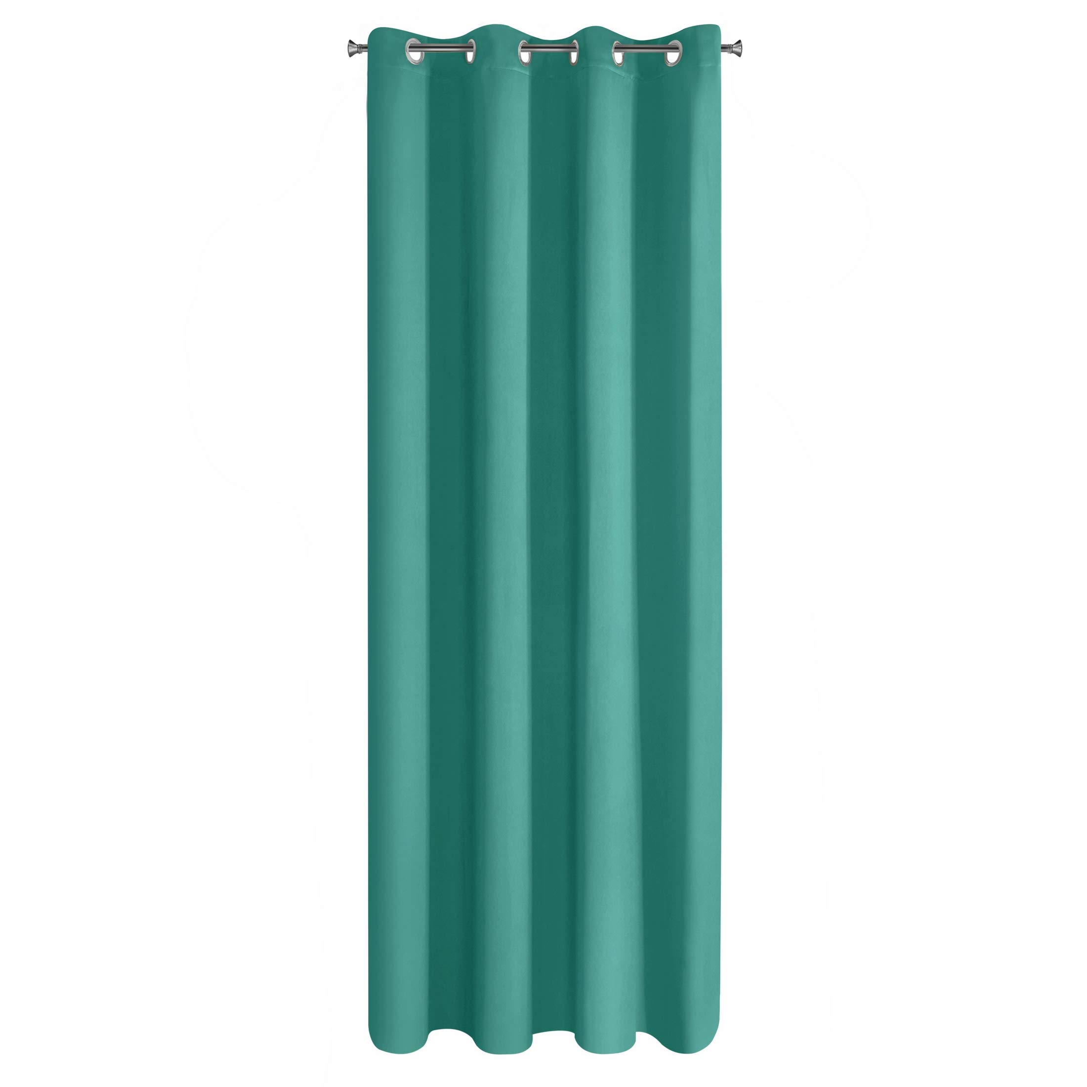 Eurofirany Smooth Blackout Blackout 8 Eyelets Soft Curtains Modern Simple Bedroom Children's Room Living Room Polyester Turquoise 135 x 250 cm