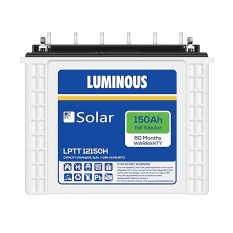 Luminous LPTT12150H 150Ah Solar Tall Tubular Battery (60Months)