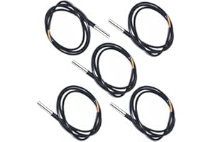 DS18B20 Stainless Steel Package 1 Meter Waterproof 18b20 Cable Probe Temperature Sensor 5pcs