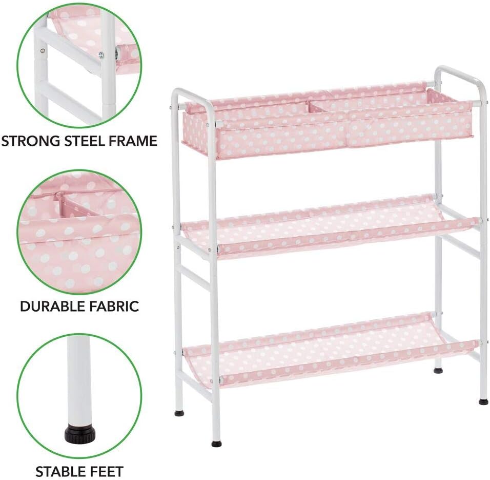 mDesign Toy Storage Shelves, Compact Kids Storage with 3 Trays for Toys Books, Teddies and More - Image 4
