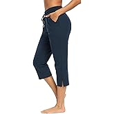 LEXISLOVE Capris for Women Casual Summer Wide Leg Crop Pants Loose Comfy Drawstring Yoga Jogger Capri Pants with Pockets