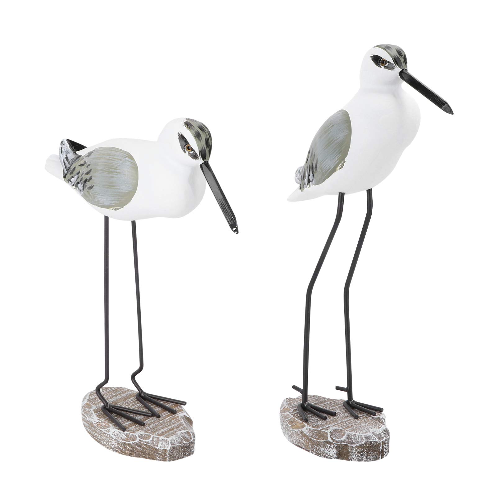 Milisten 2pcs Wooden Seagull Figurine Nautical Decorations Desktop Ornaments Rustic Vintage Sea Bird Sculpture Mediterranean Coastal Beach Home Art Holiday Light Brown