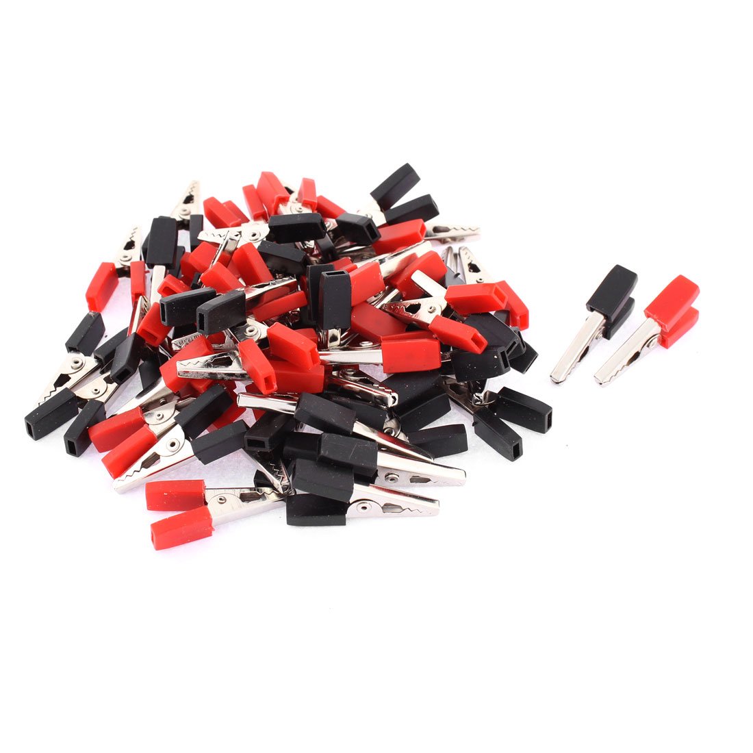 Sourcingmap 60pcs 30mm Pre-Insulated Multimeter Test Work Alligator Clip Clamp