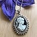 PammyJ Silvertone Cameo Lady Necklace, 18
