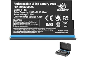 360 X5 Battery 2800mAh 1 Packs with Protection Case Compatible with Insta360 X5 Camera