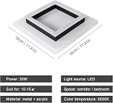DELIPOP Square LED Ceiling Light 30W 6500K 3375LM Modern Black White view 4