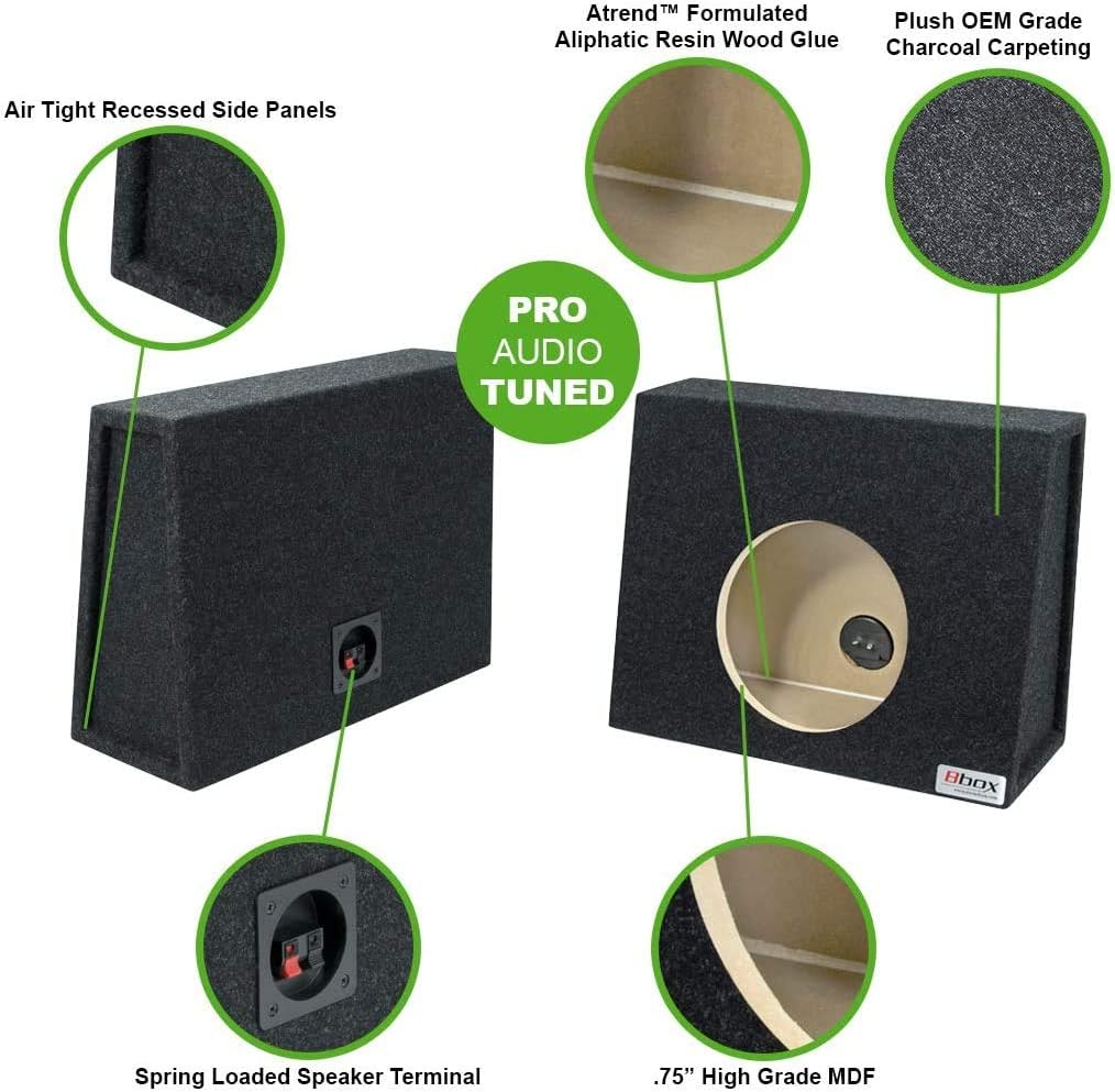 Bbox E12ST Pro-Series 12” Single Sealed Wedge Shaped Subwoofer Enclosure: Car Electronics