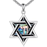 JBAERD Star of David Necklace Sterling Silver Jewish Christian Jewelry for Women Men