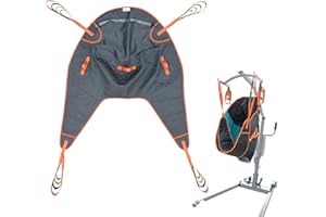 BUYHAO Patient Lift Sling for Home Use, Padded U-Sling with Asjustable Head Support, Universal Patient Lift Sling, Divided Leg Sling for toileting, Transfer Lift Slings, Size M, Supports up to 500 lbs