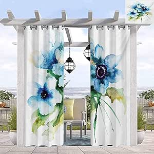 Acuarela flores al aire última intervensión poliéster cortinas al aire